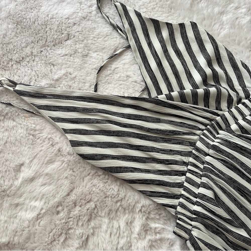 Lulus Oceanside Adventure White Striped Backless Skater Dress - Picture 13 of 13